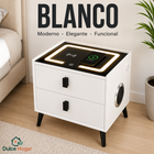 Mesa de Luz Inteligente con Carga Inalámbrica, Bluetooth y LED